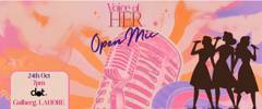 Poster for Voice of HER Open Mic